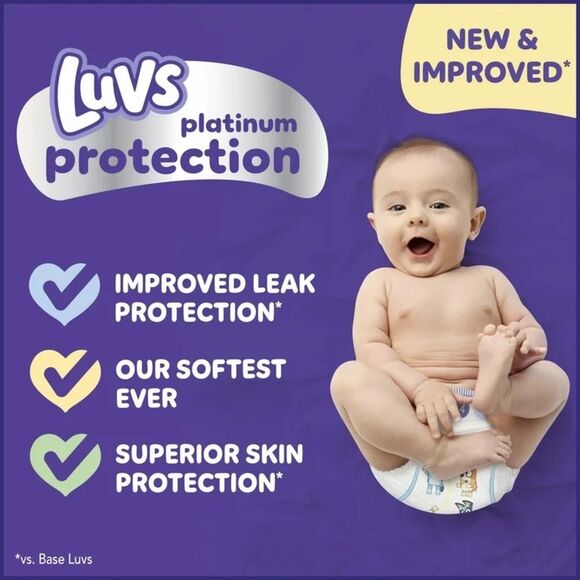 Luvs Diapers Platinum Protection Size N Bluey Baby Diaper 38 Count 2 Bags HB - Picture 6 of 9